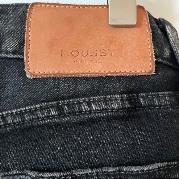 Moussy Vintage Black Mid-rise Stretch Fremont Crop Raw hem Jean Japan Denim 26 - Picture 12 of 12